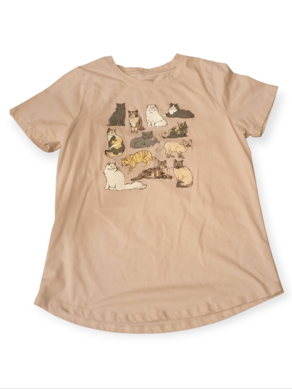 Mighty Fine Cat Graphic Tee in Pink Cat Lady Crew Neck Short Sleeve Shirt